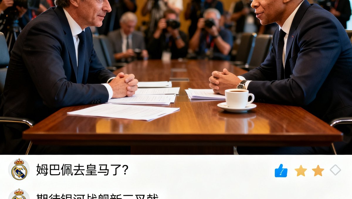 姆巴佩转会皇马传闻愈演愈烈，经纪人会面照片，球迷评论