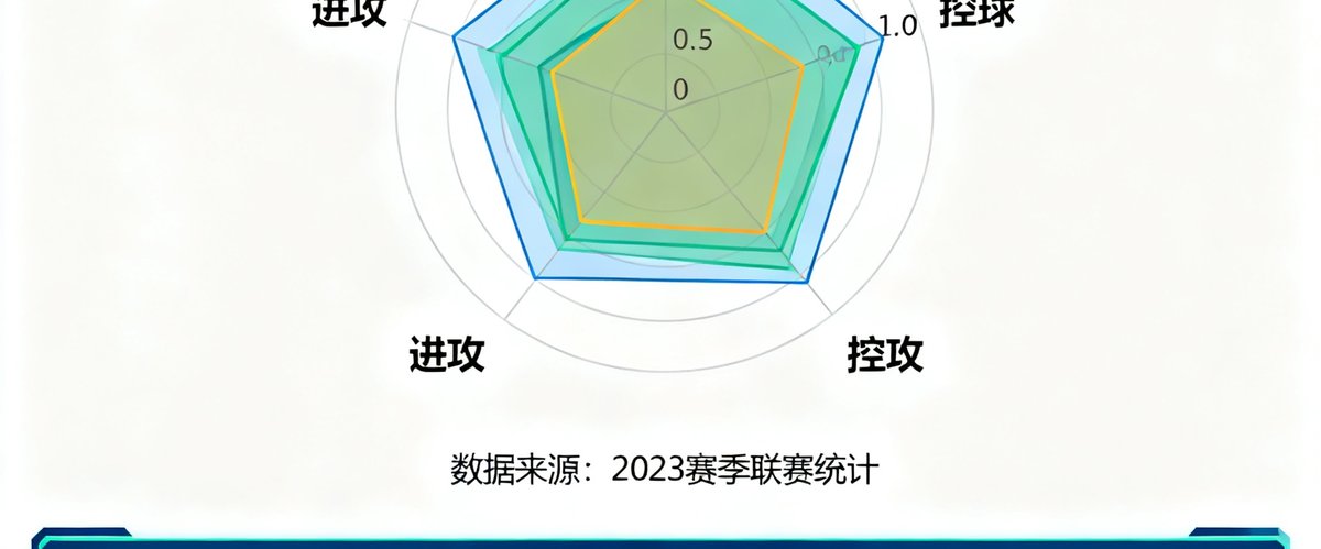 球队数据雷达图展示传球、控球、进攻等指标，下方为历史交锋胜负统计